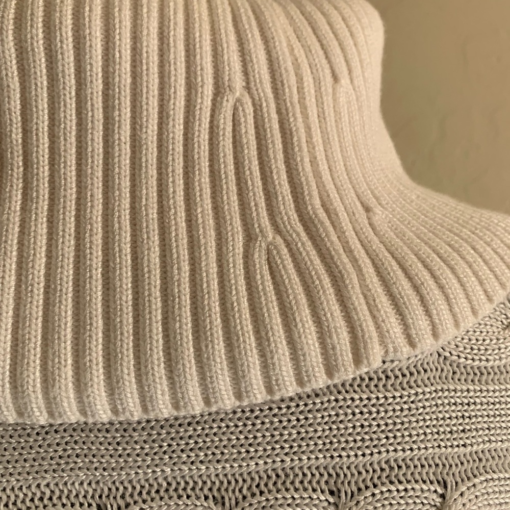Lauren by Ralph Lauren Elegant Cream Cable Knit Cowl Neck Sweater Size Large - Picture 5 of 9